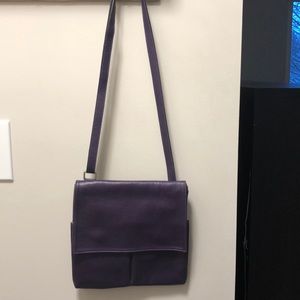 Dark purple leather purse from Italy